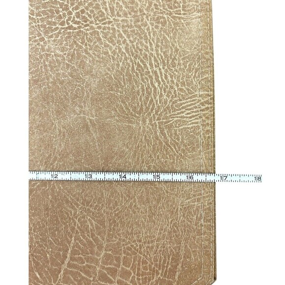 John Matouk Placemats Tan Leather Look Cotton Set of 5 17" x 12.5" 2 Used 3 New - Picture 9 of 9